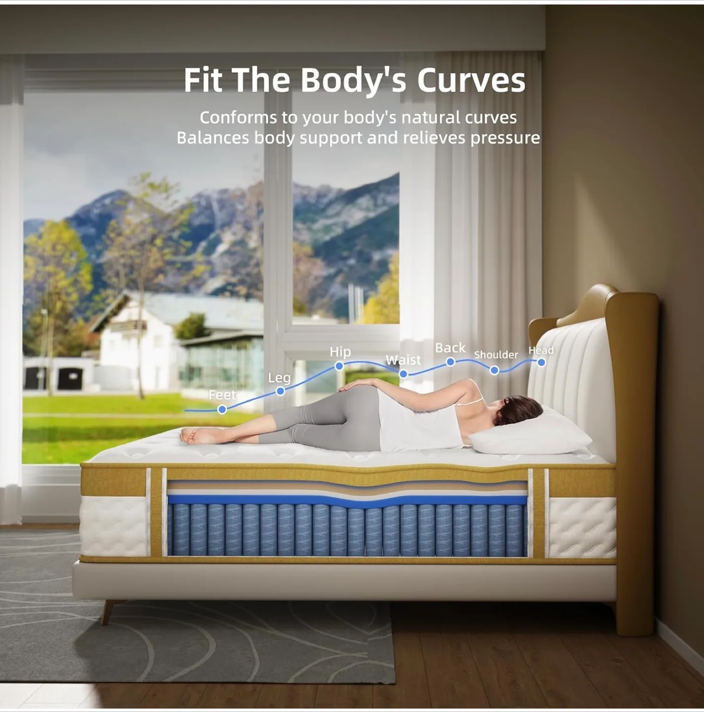 Queen 12-Inch Gel Memory Foam Mattress. Naiveer Brand. image indicator(6)