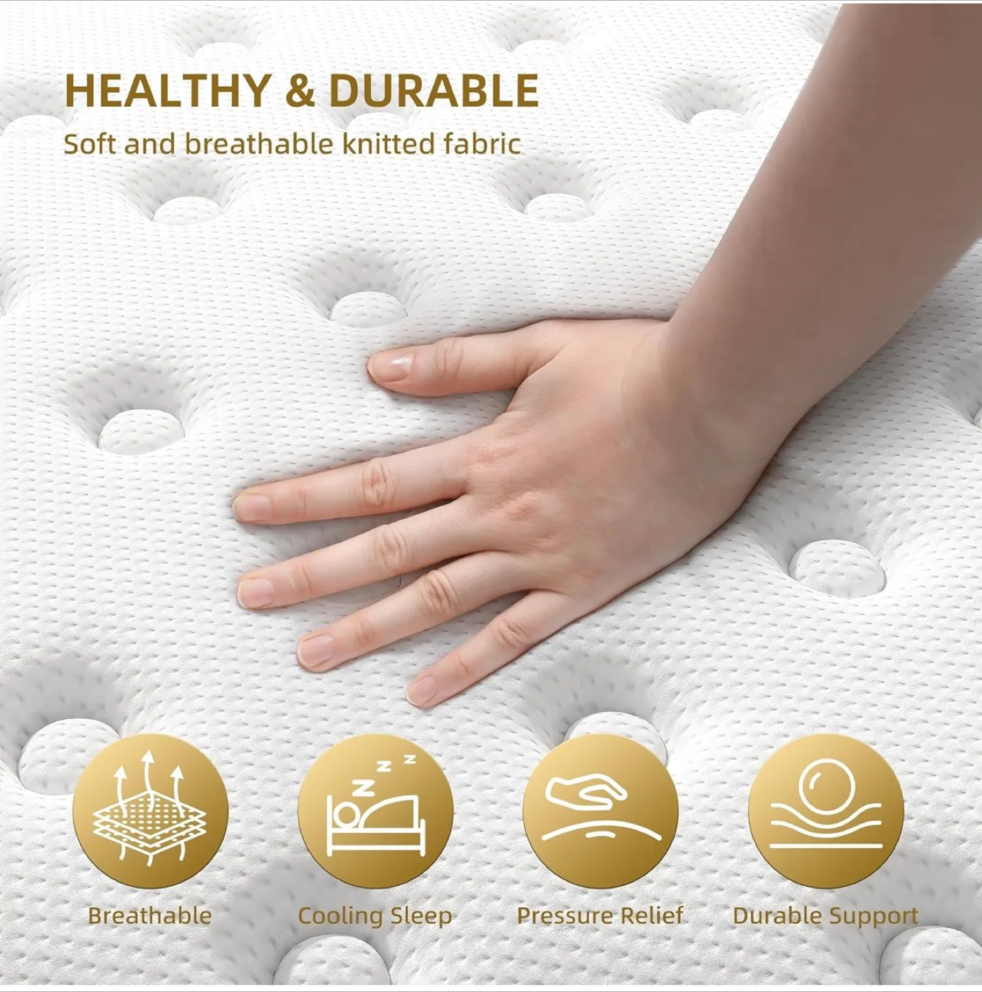 Queen 12-Inch Gel Memory Foam Mattress. Naiveer Brand. image indicator(9)