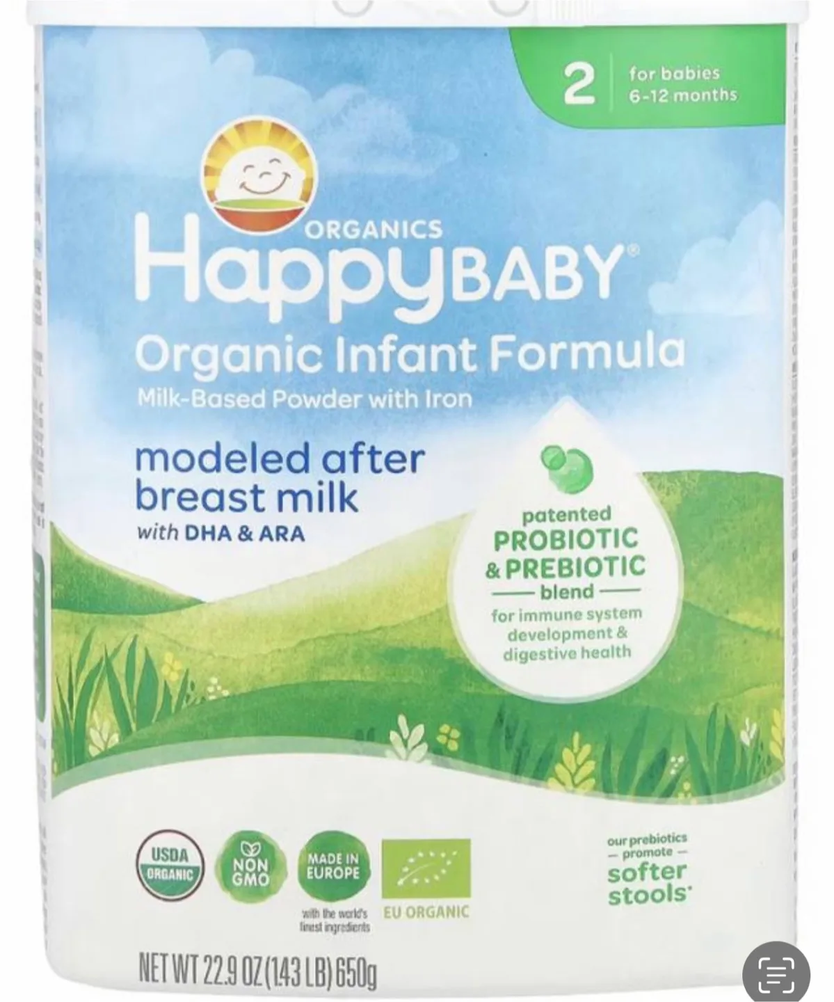 HappyBABY Organic Infant Formula (6-12 Months) thumbnail