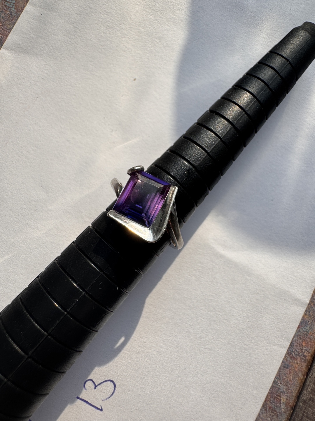 10k white gold Alexandrite ring.