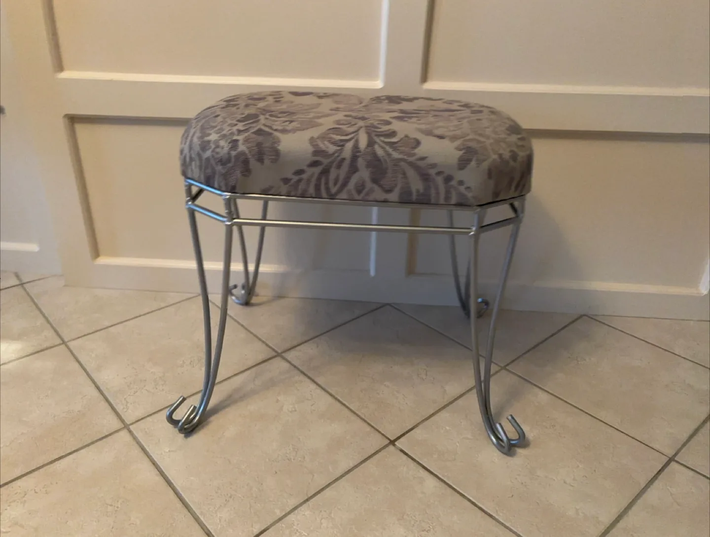 Upholstered Floral Stool thumbnail