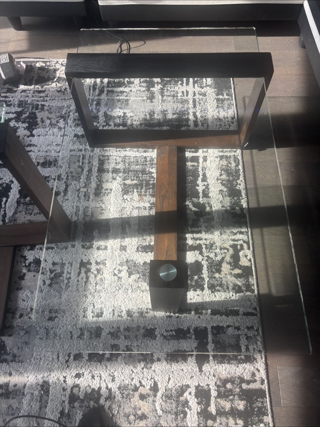 Glass Top Coffee Table with side table - photo 3