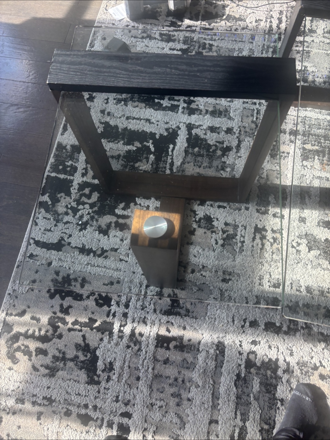 Glass Top Coffee Table with side table - photo 4