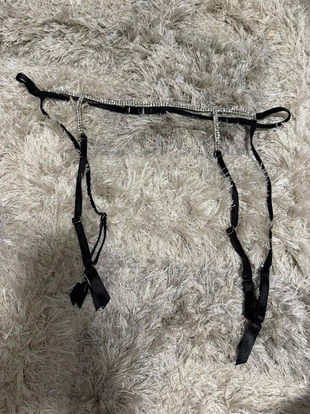 Black Garter Belt with Rhinestones thumbnail
