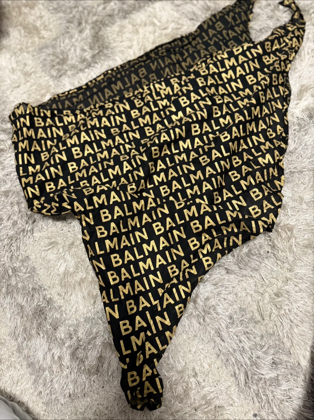 Balmain Scarf - Black & Gold thumbnail