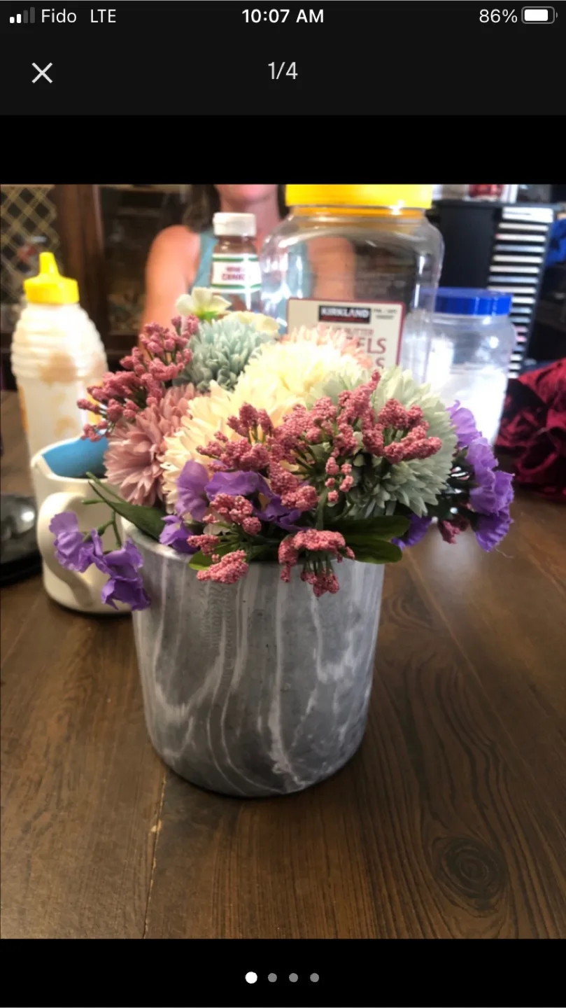 Artificial Flower Arrangement in Grey Pot thumbnail