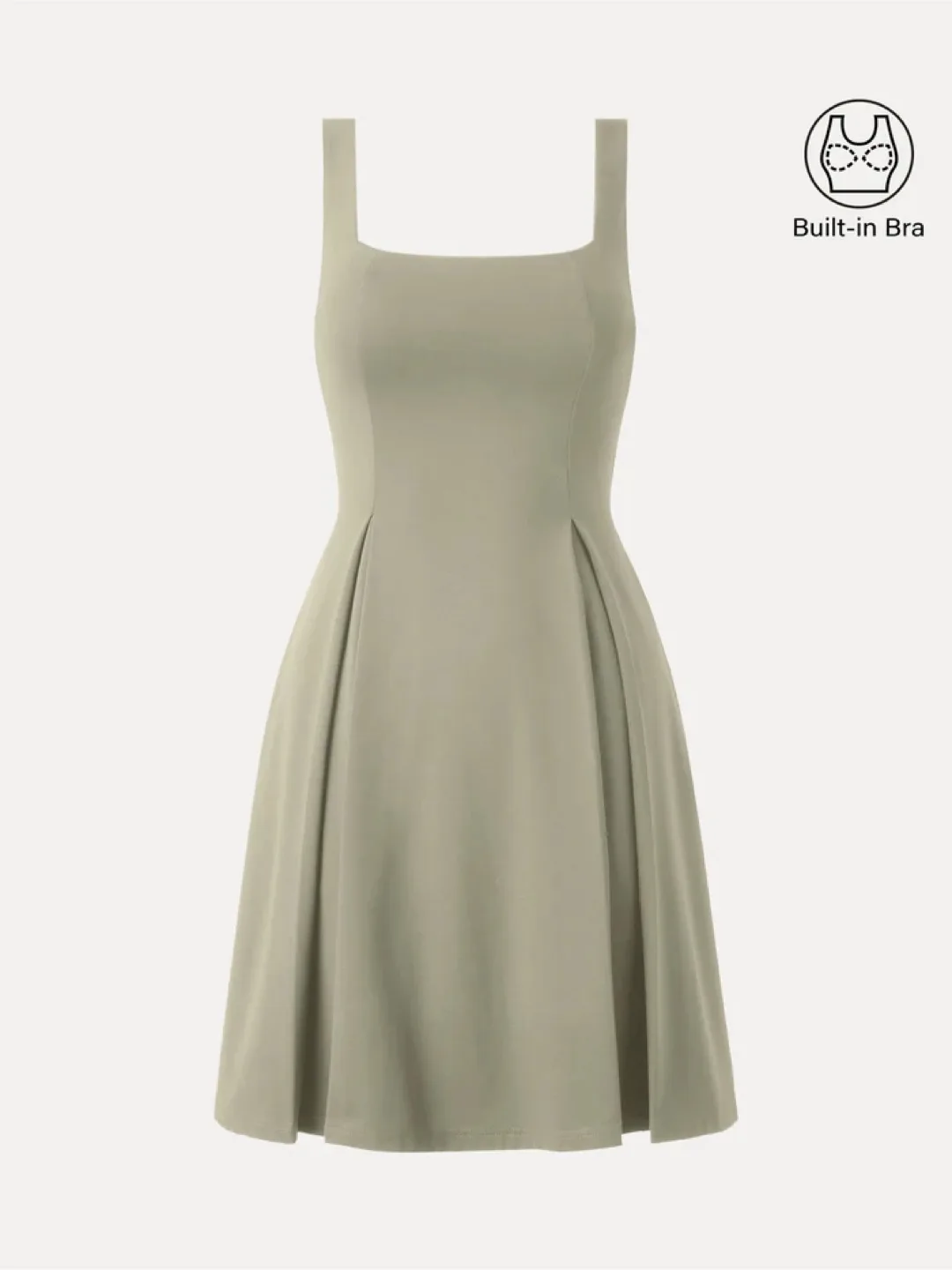 NEW OGL move brami green bamboo Square Neck Mini Dress thumbnail