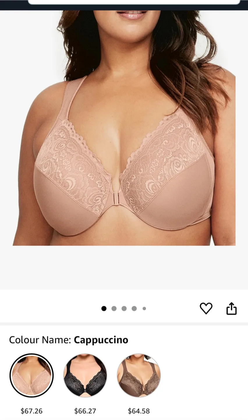 Glamorise Front Close Bra - Cappuccino thumbnail