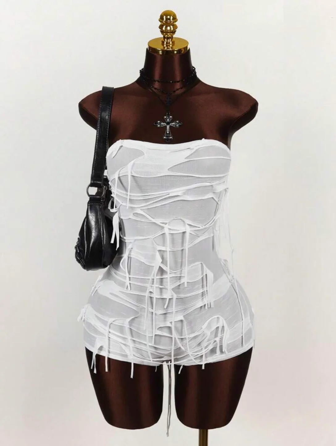 Sheer White Tube Romper