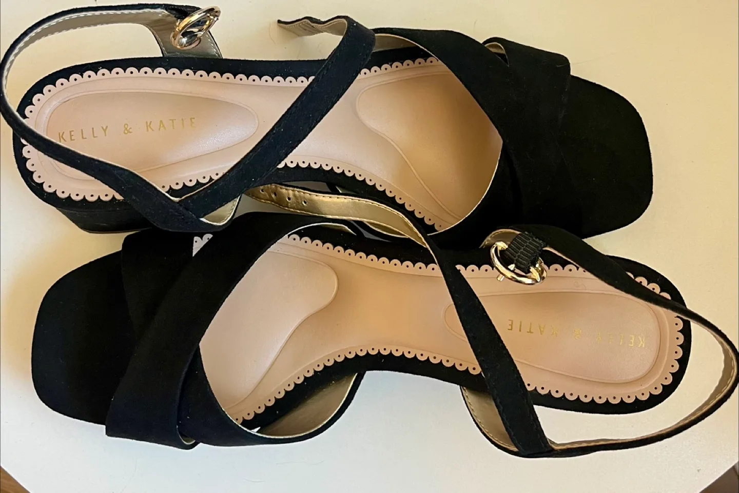 Brand New Kelly & Katie Black Platform Sandals image indicator(10)