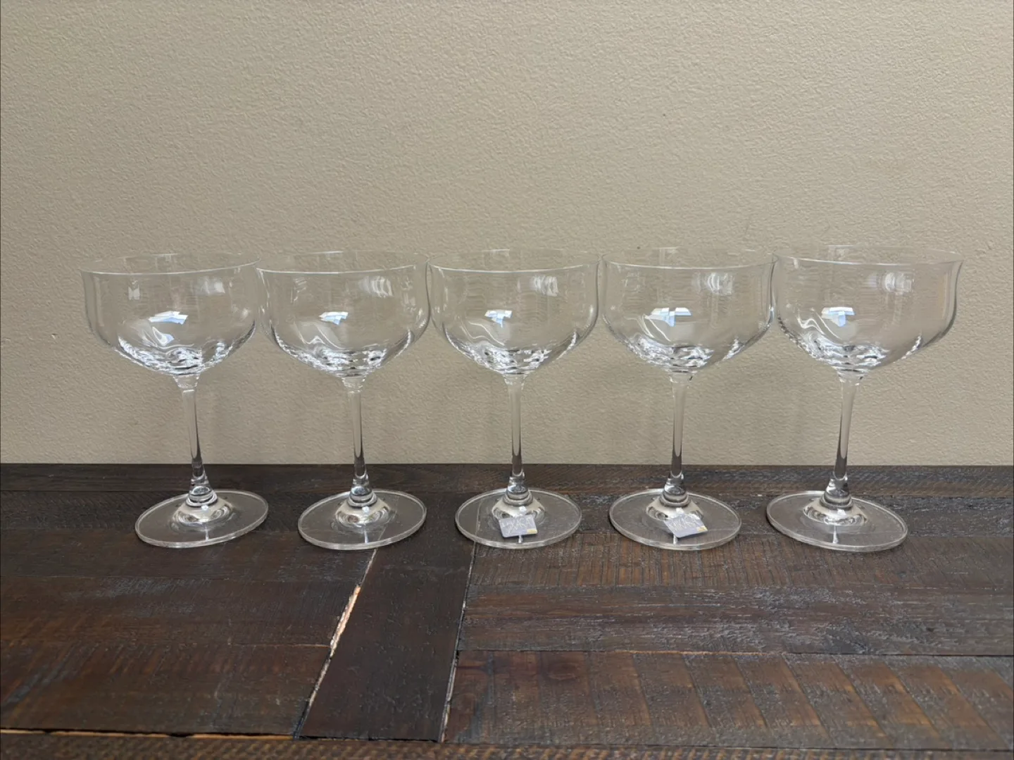 🇨🇦Mikasa Champagne set of 5 Coupe Glasses thumbnail