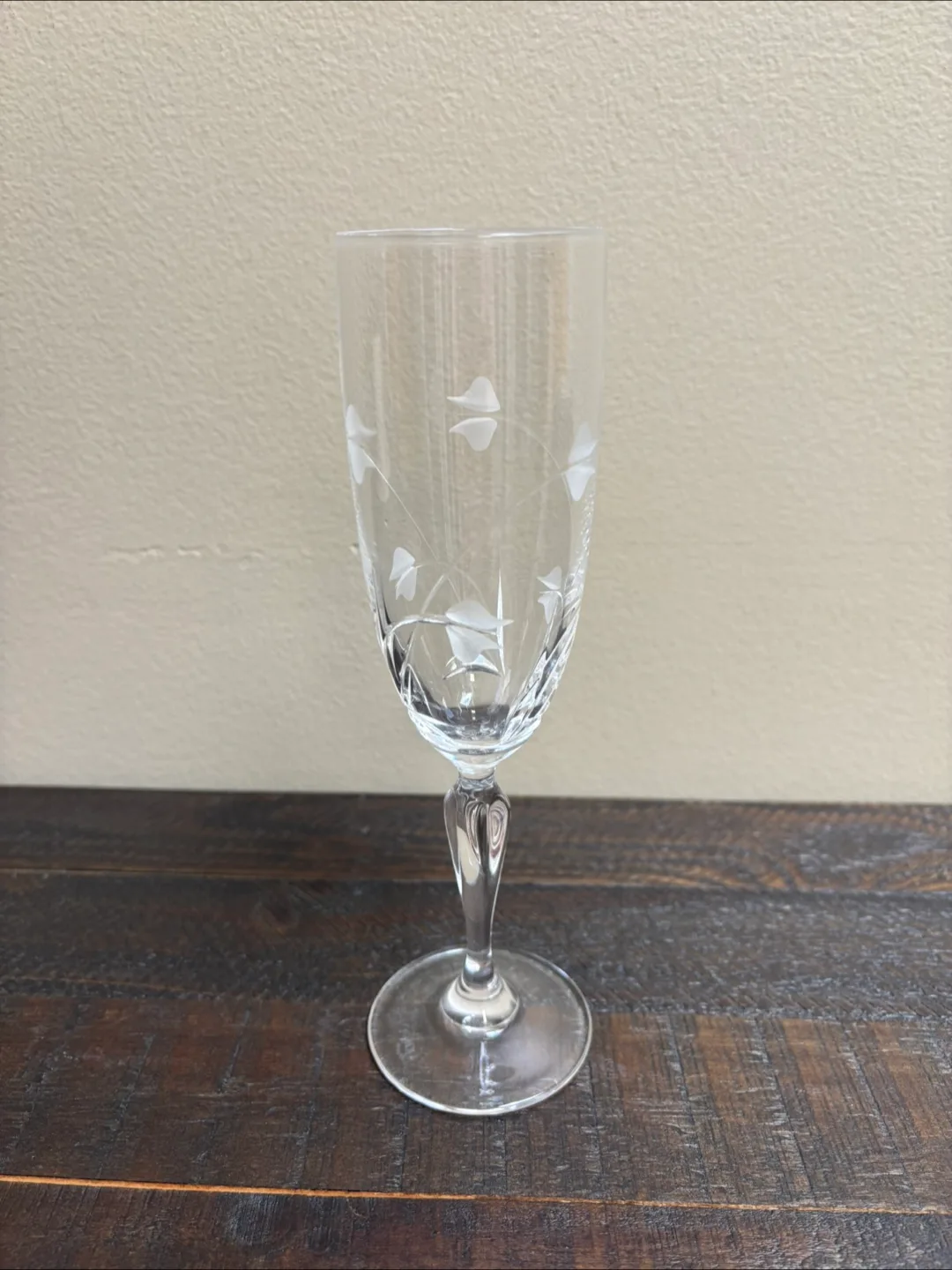 🇨🇦Lead crystal Floral Champagne Flute thumbnail