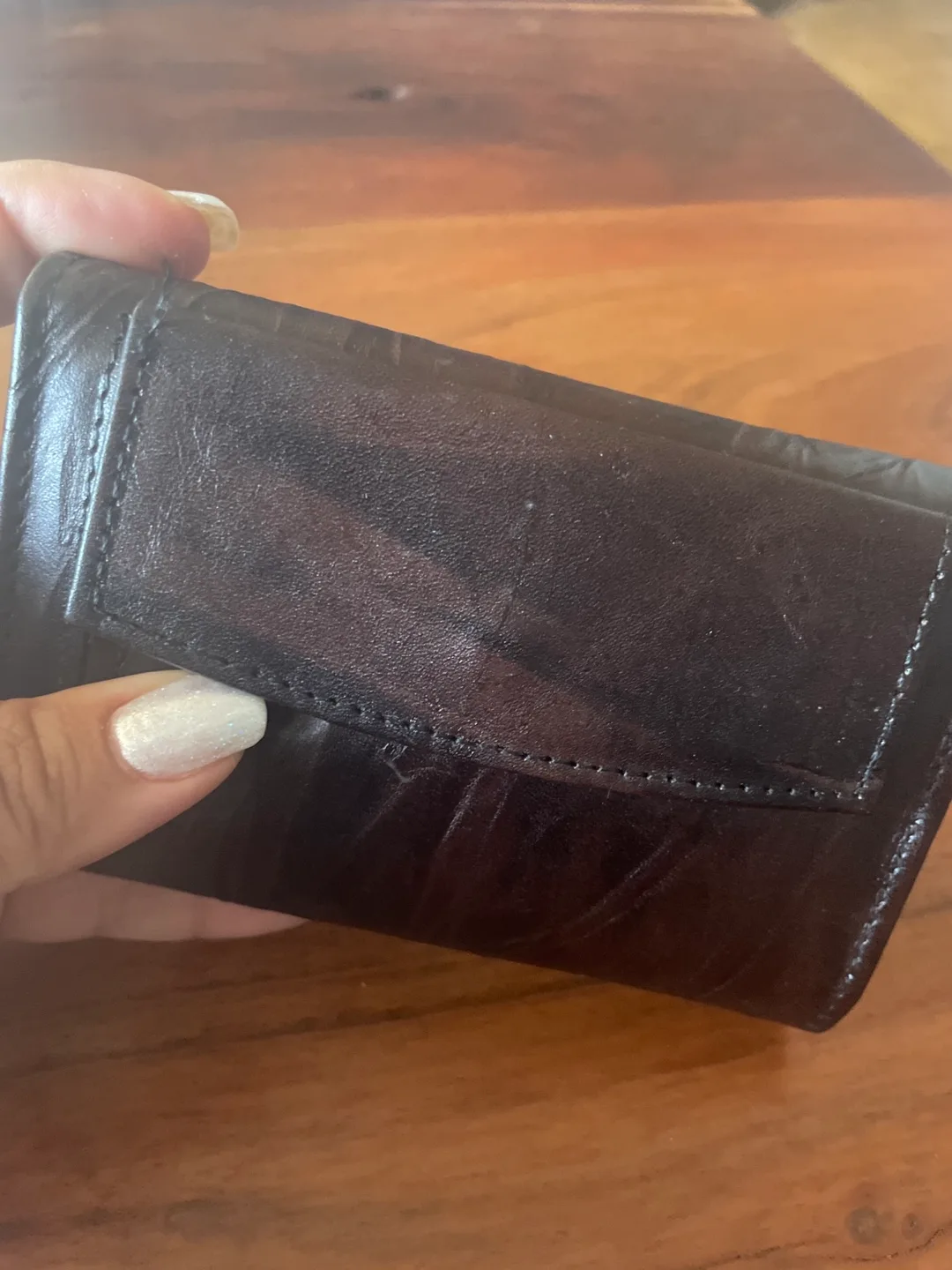 Brown Leather Tri-Fold Wallet image indicator(6)