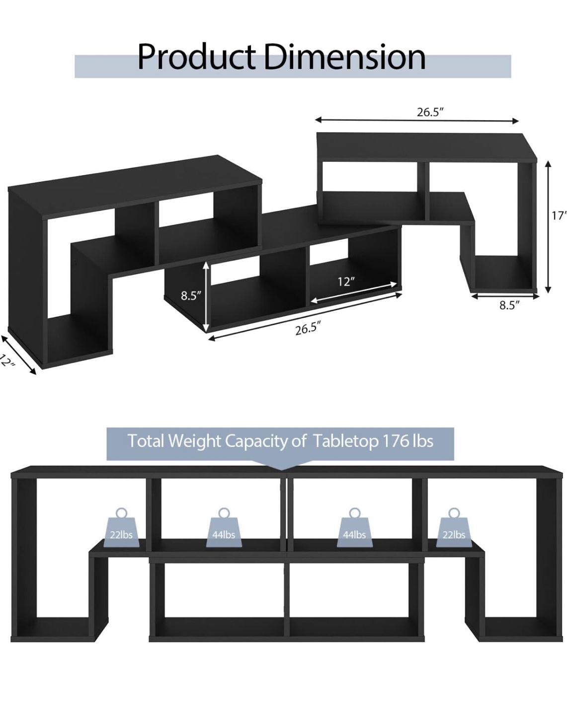Black TV Stand/Entertainment Unit - photo 2