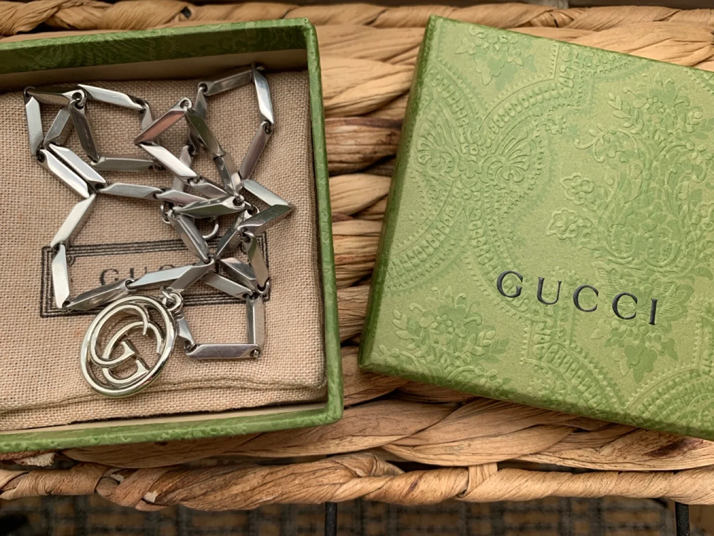Gucci Silver Necklace with GG Pendant thumbnail