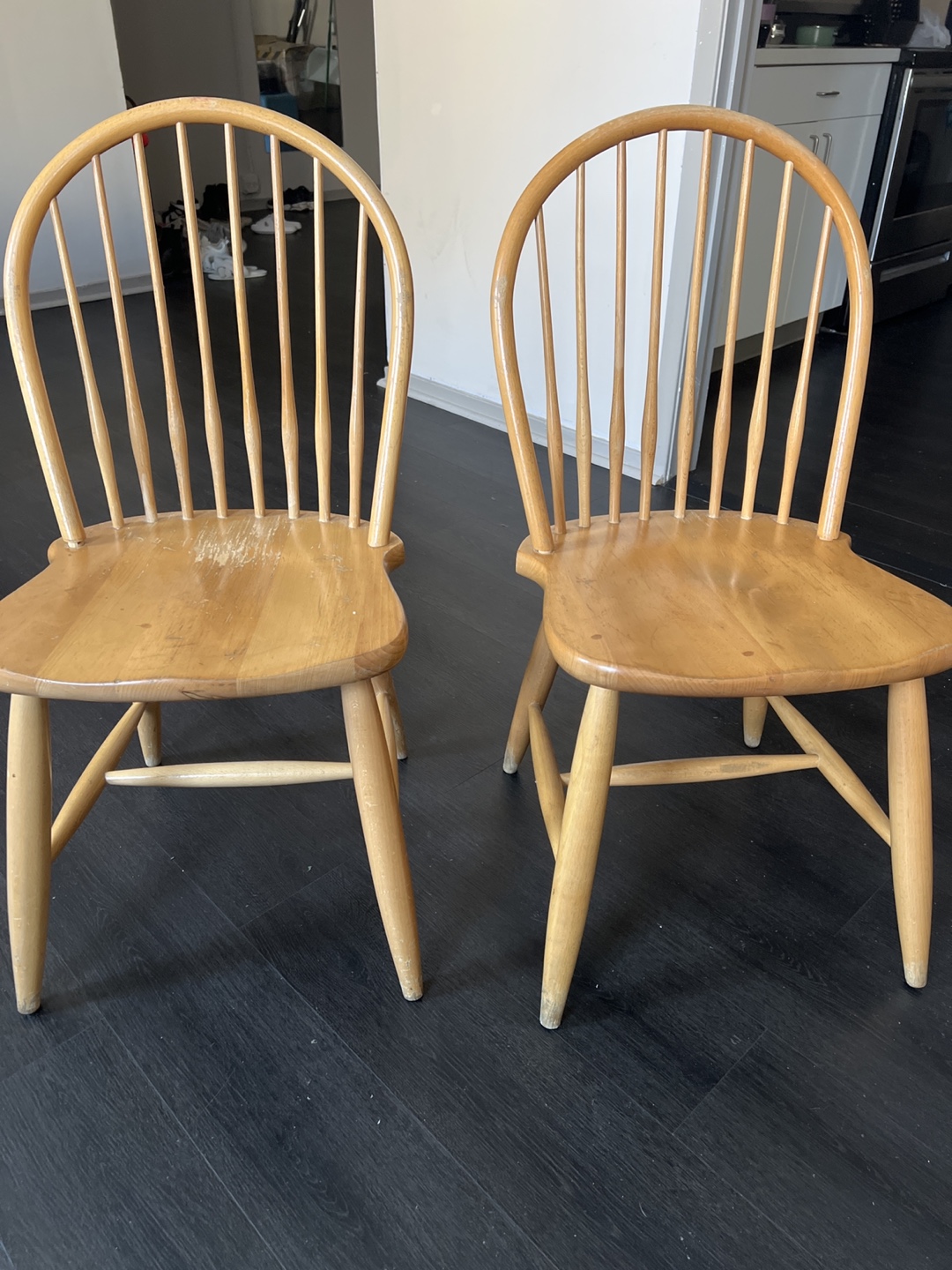 Set of 2 Wooden Windsor Chairs