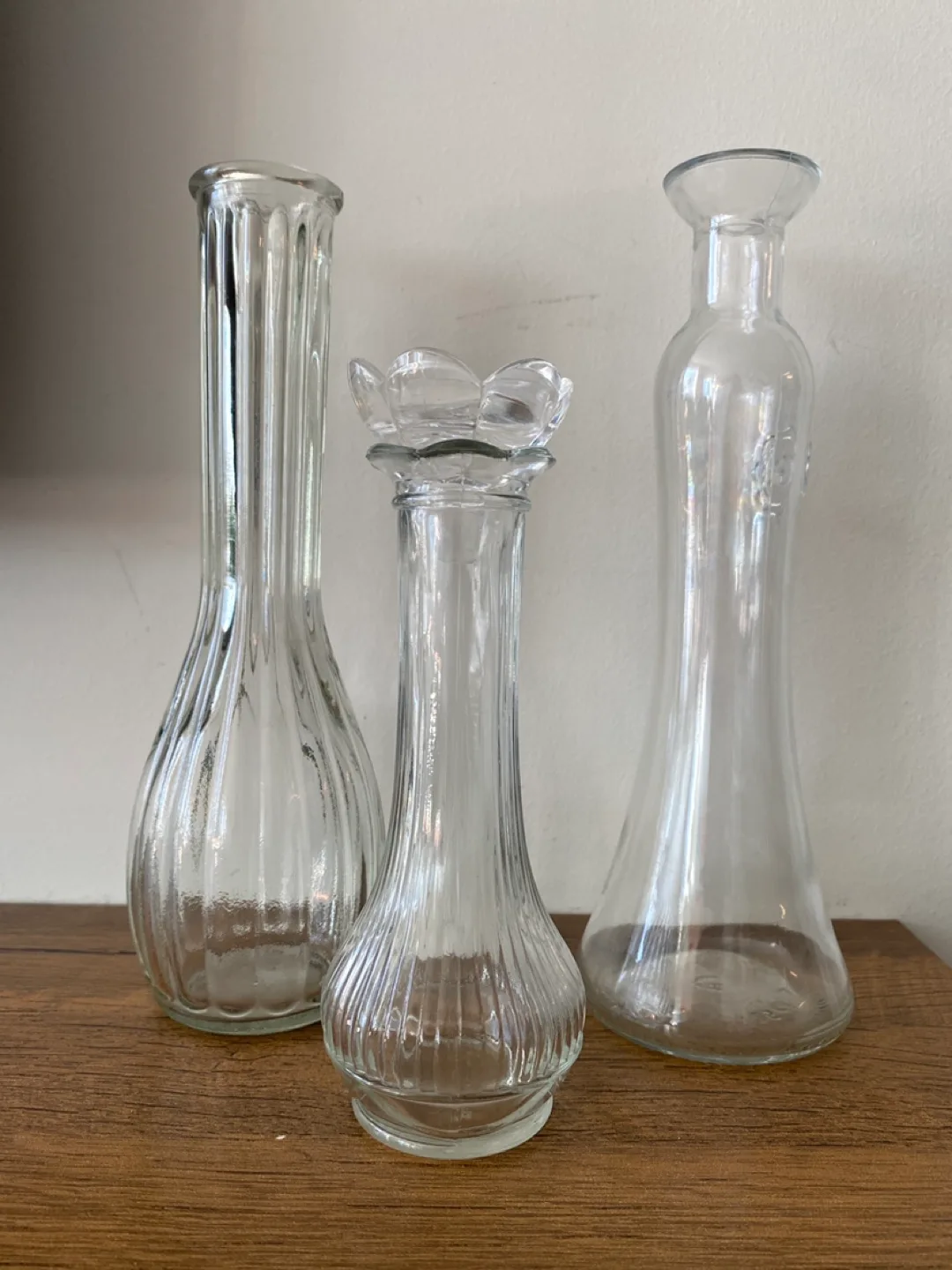 Clear Glass Bud Vases - Set of 3 thumbnail