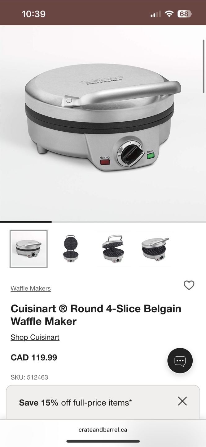 Cuisinart Belgian Waffle Maker WAF-200C