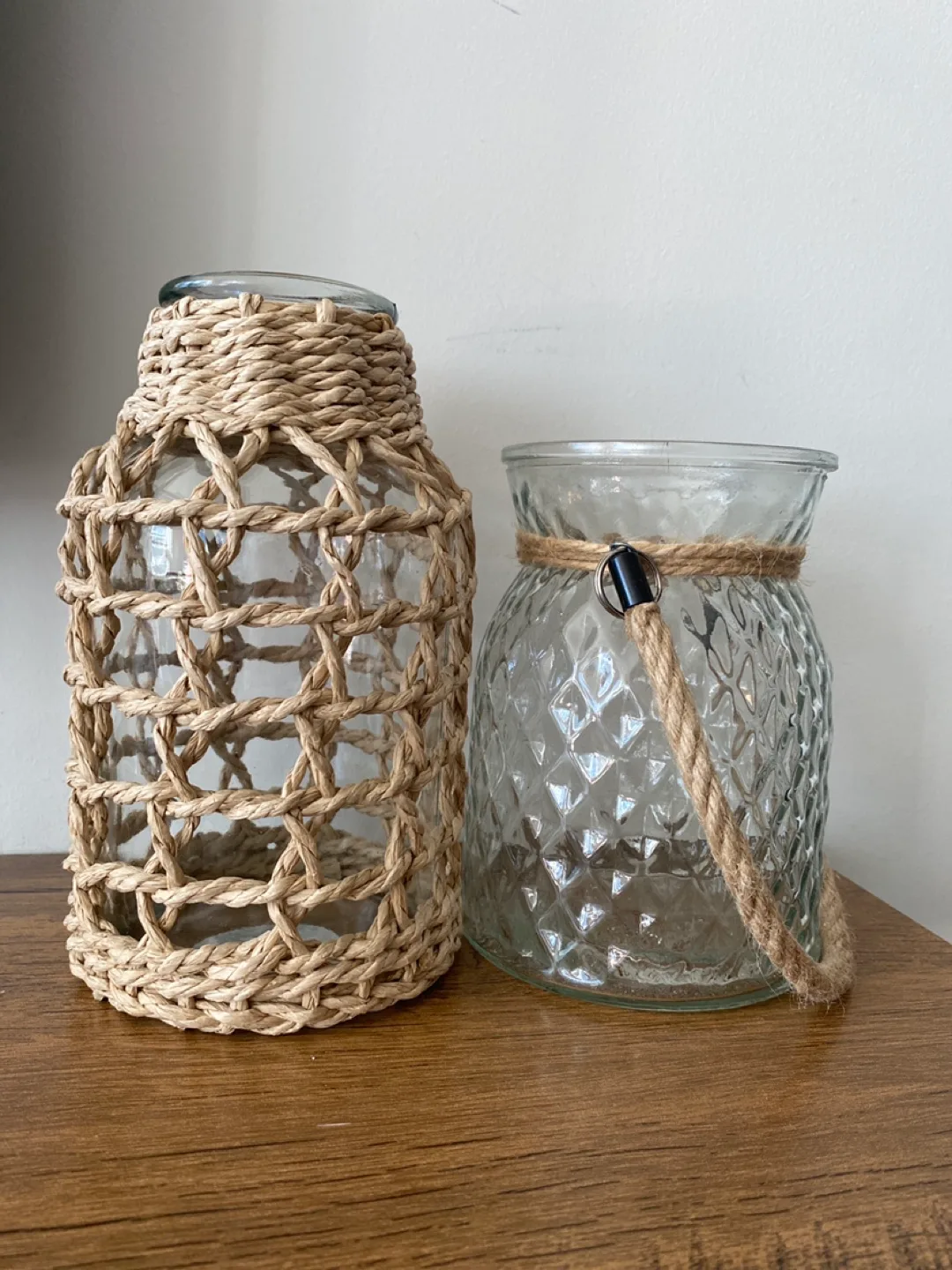 Glass Vases with Rope Detail - Set of 2 thumbnail