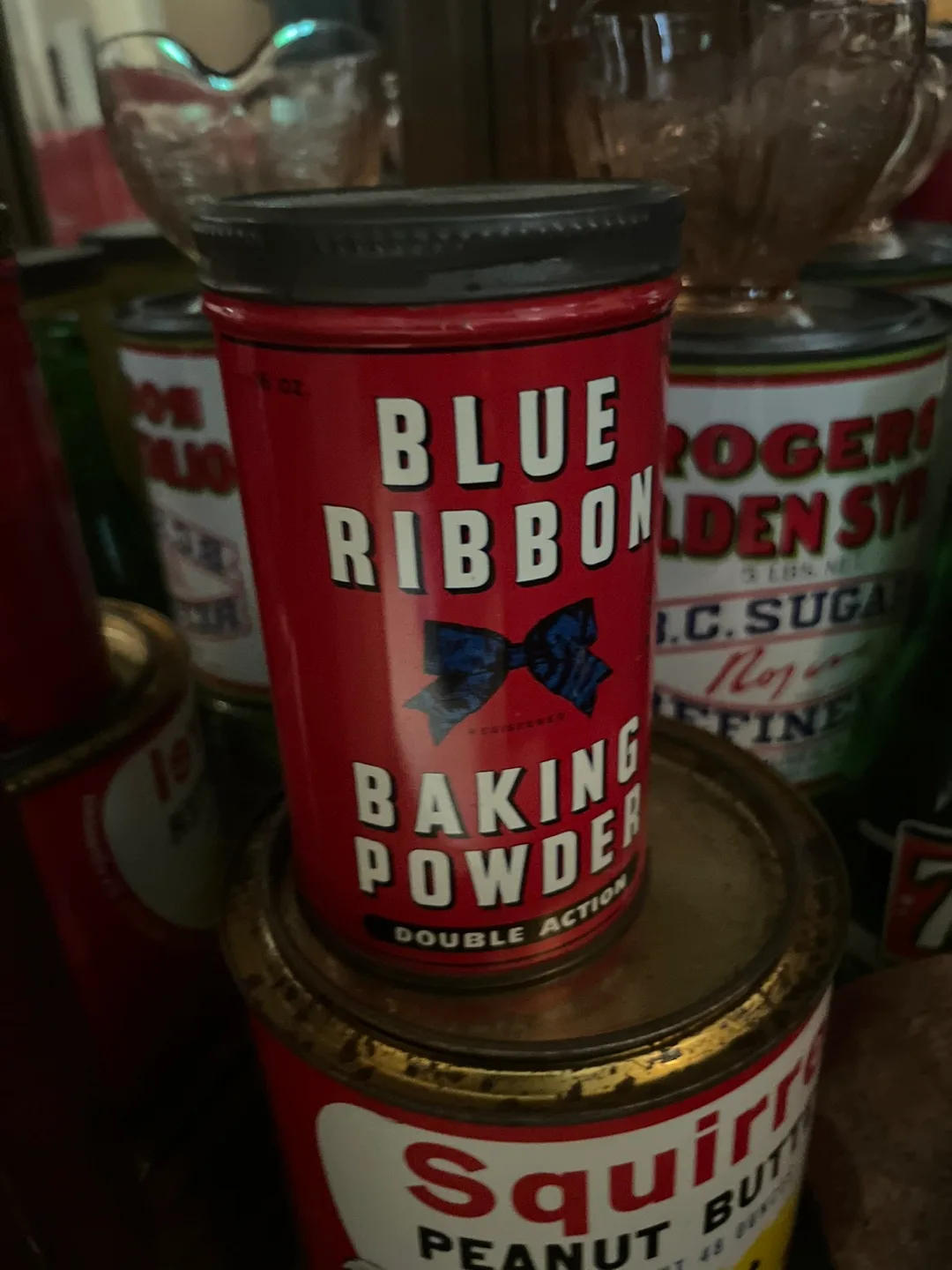 Vintage Blue Ribbon Baking Powder Tin thumbnail