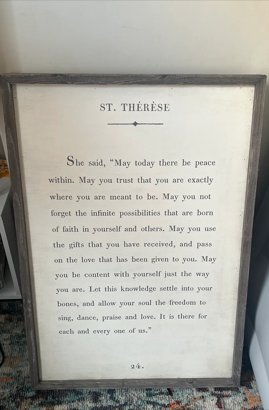St. Therese Quote art piece thumbnail