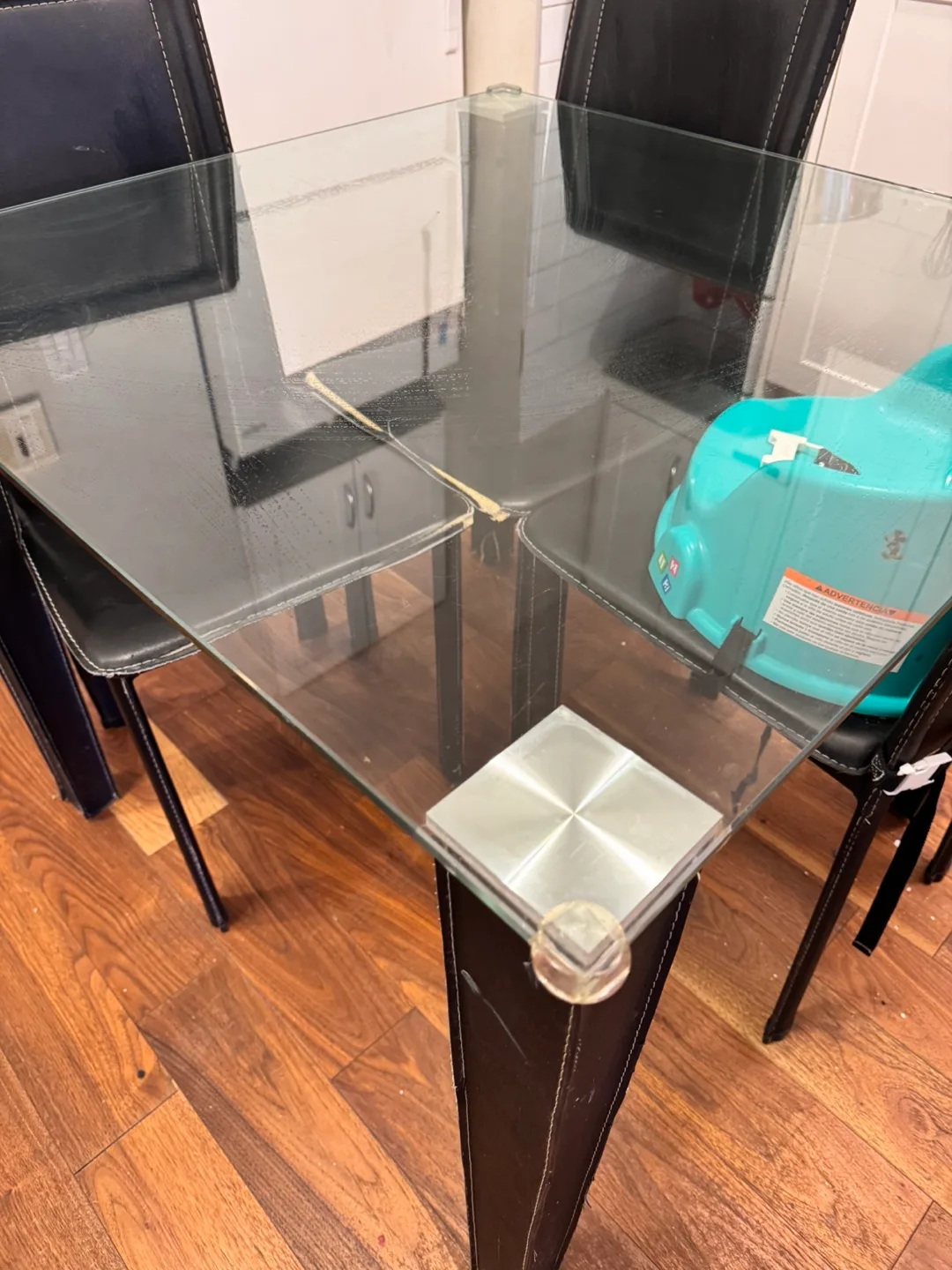 Glass Top Dining Table with 4 Chairs image indicator(2)