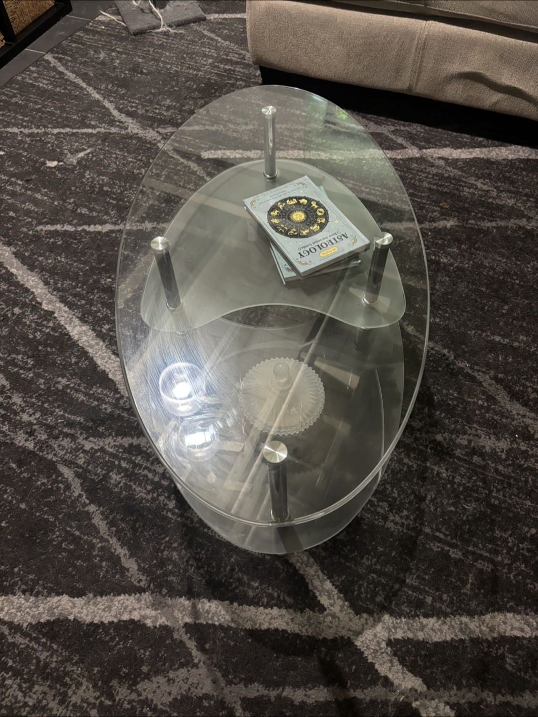 Glass Oval Coffee Table - photo 2
