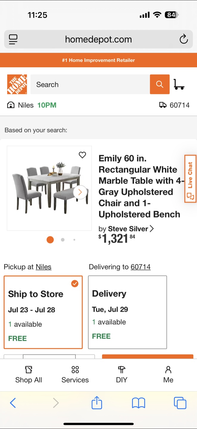 Emily 6-Piece White Marble Dining Set - photo 2