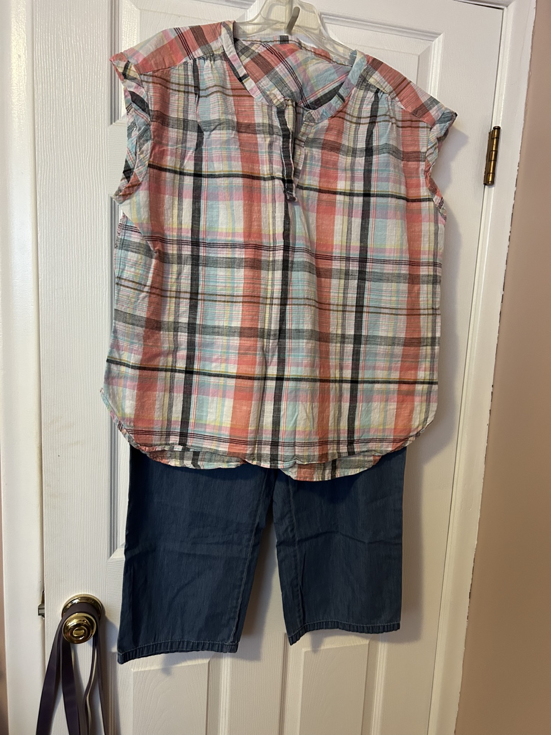 Light weight Jean Capris and Plaid Shirt - photo 4