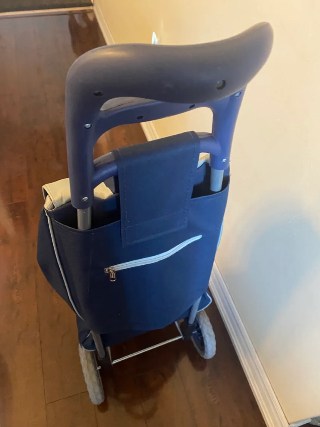 Rolling Shopping Cart - Blue & White image indicator(2)