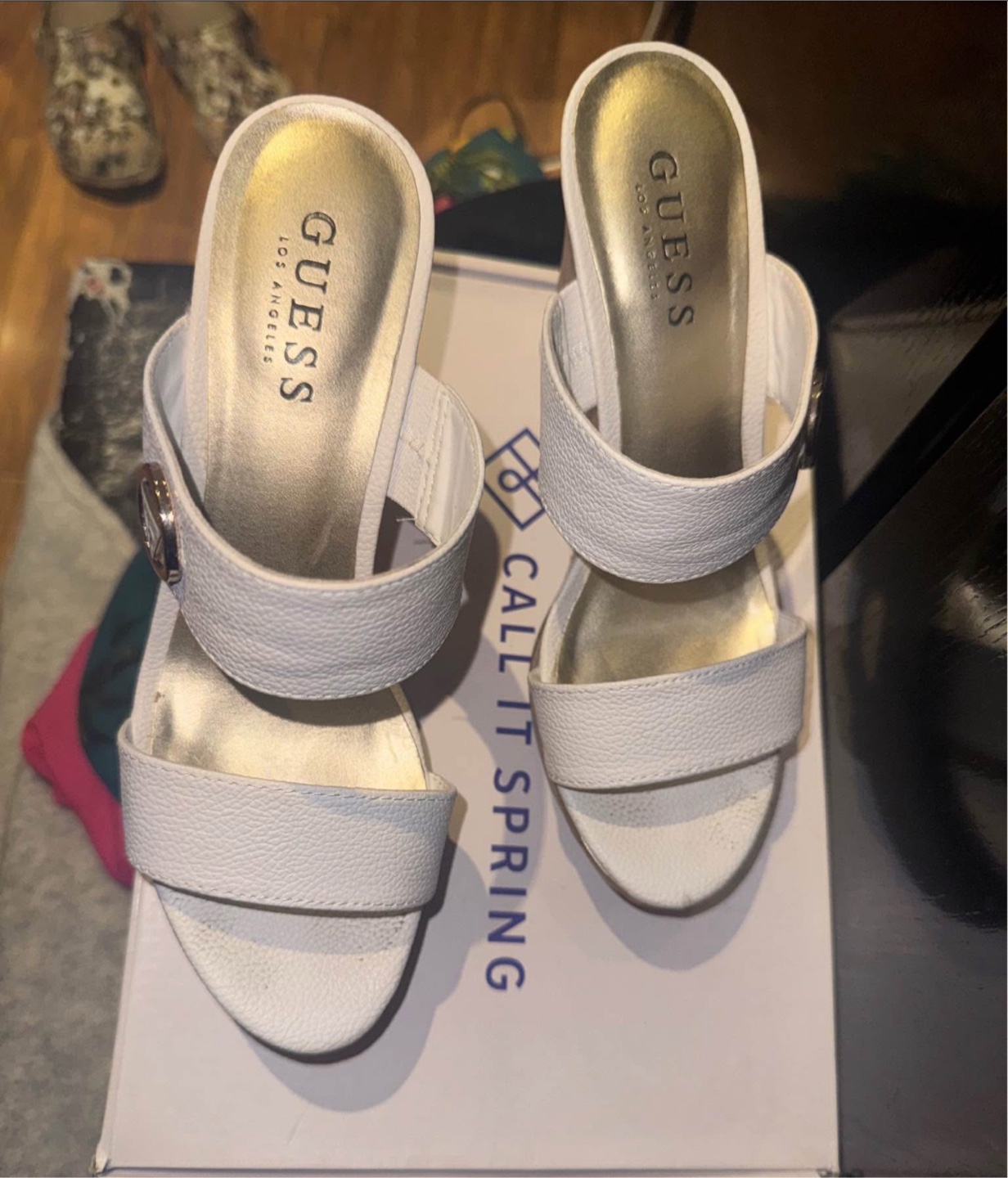 Guess White Wedge Sandals - Size 7 - photo 2