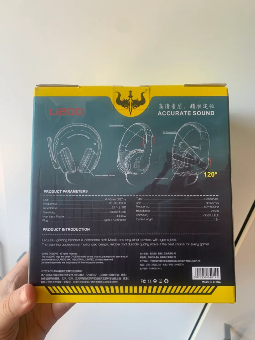 Ovleng U200 Gaming Headset Mobile TYPE-C jack image indicator(7)