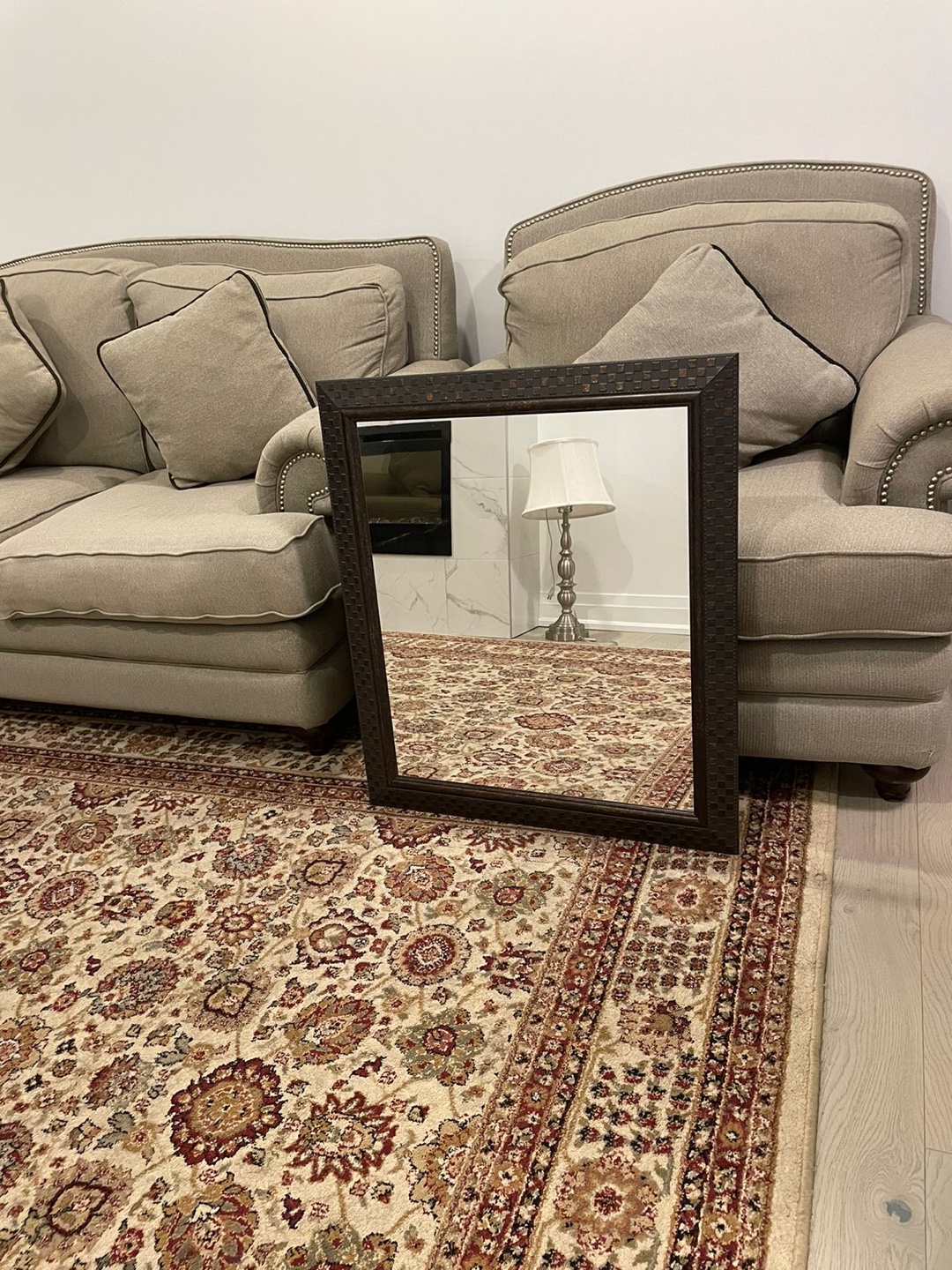 Brown Framed Mirror