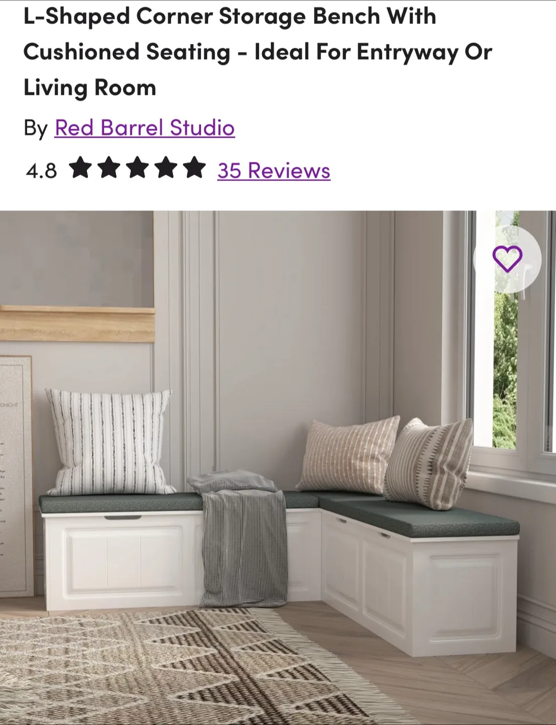 Red Barrel Studio Corner Storage Bench with Cushion image indicator(2)