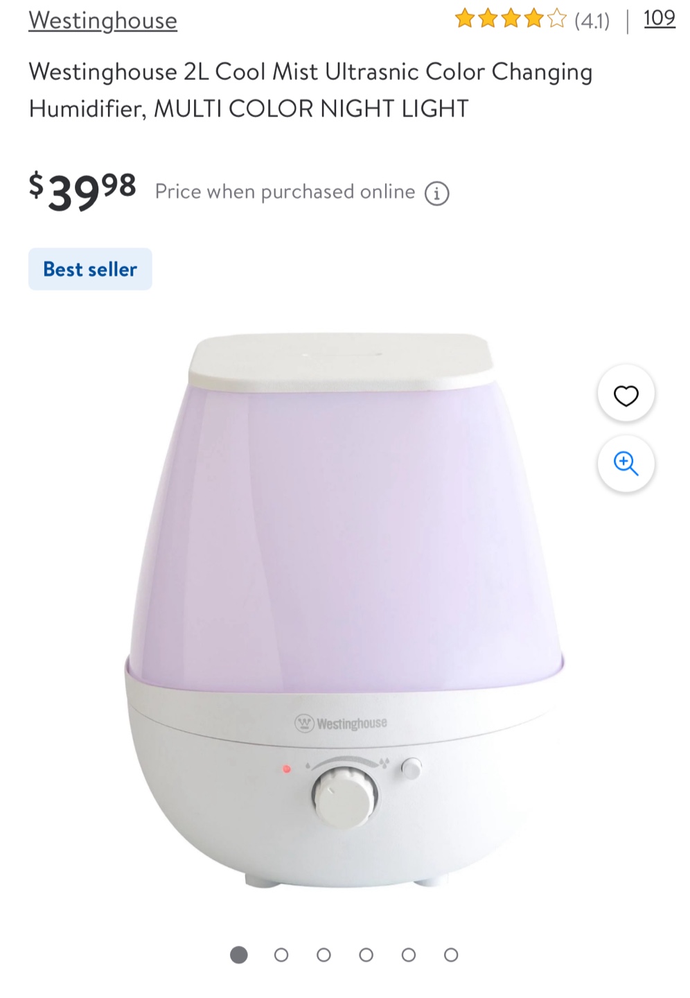 Westinghouse 2L Cool Mist Humidifier - photo 2