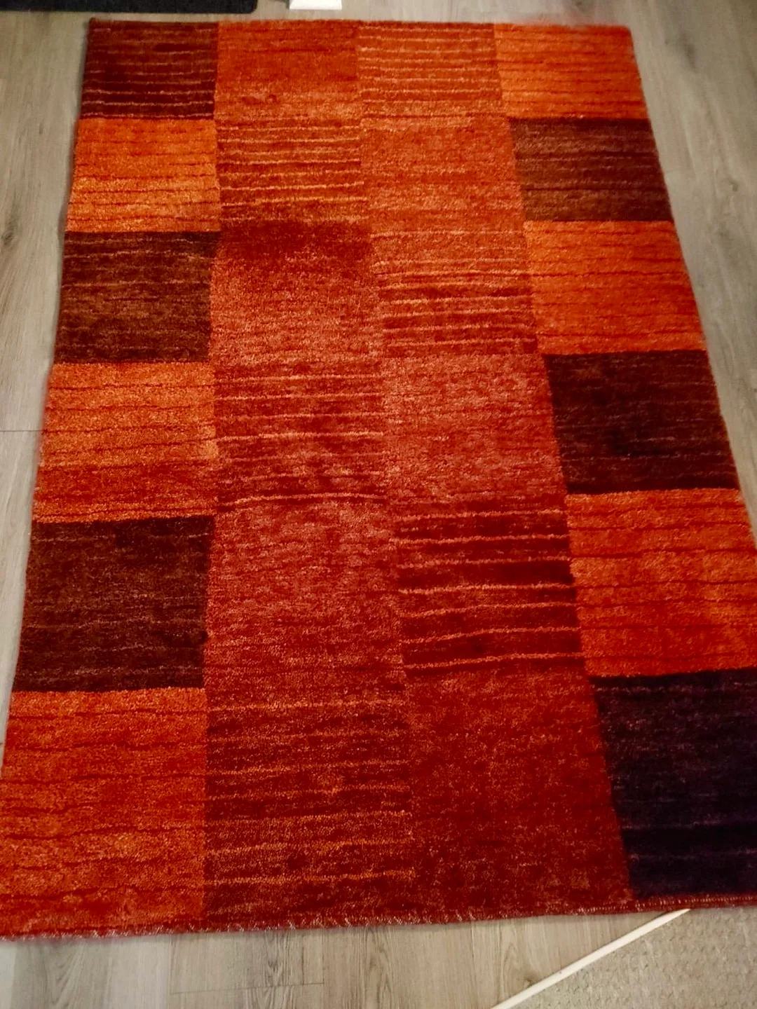 OMJA Handmade Red Wool Rug 4.5 x 6.5’, originally $700 thumbnail