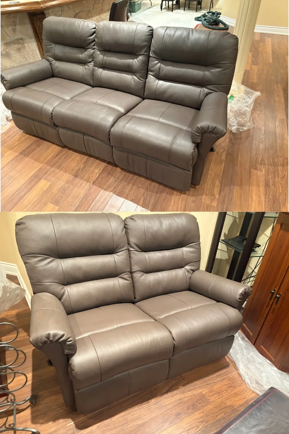 FREE DELIVERY✅• TAPUE  LEATHER RECLINER COUCH / SOFA SET (3+2) thumbnail