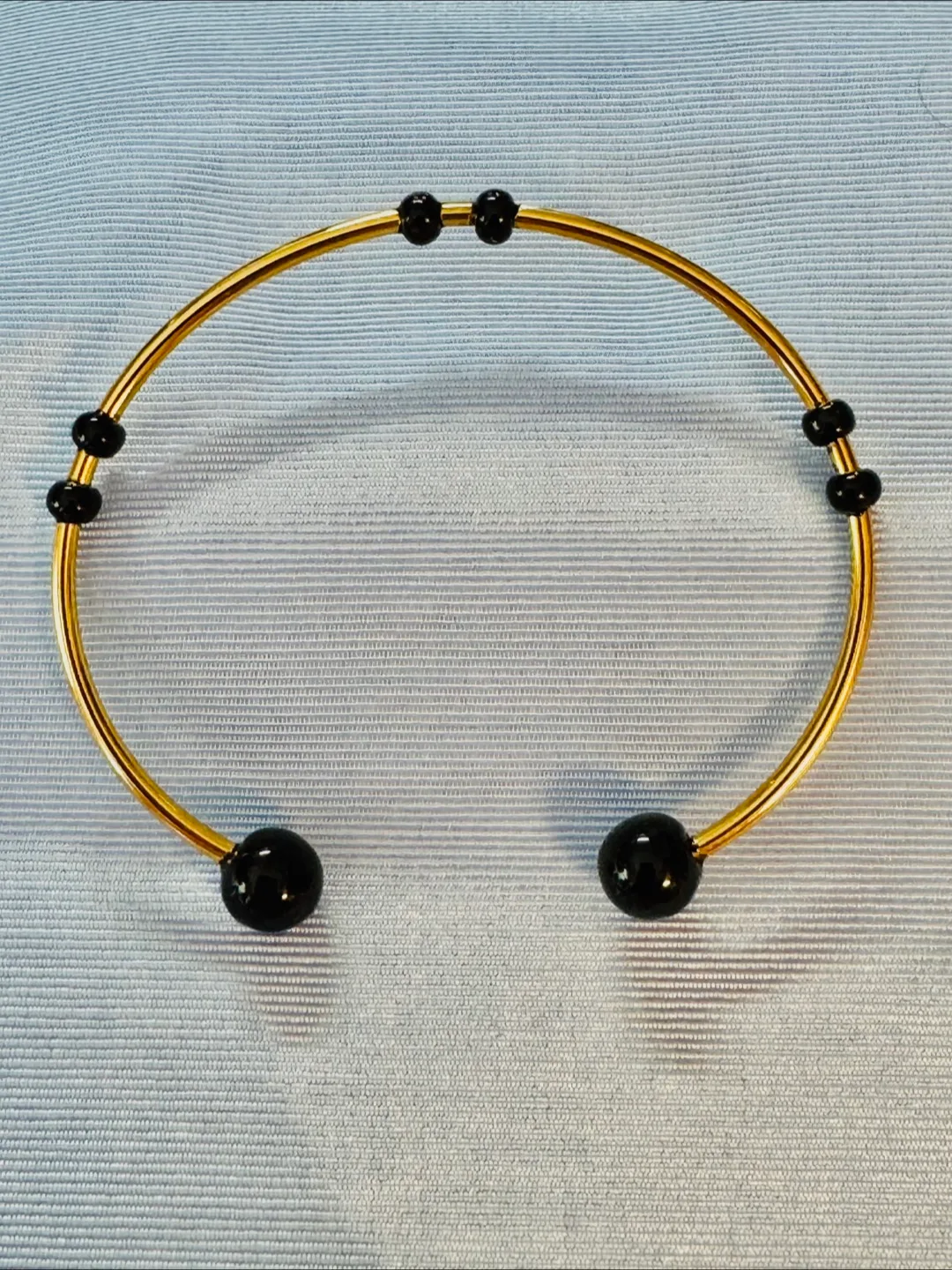 Black Onyx Stackable Accent Bangle 18K Plated Enameled thumbnail