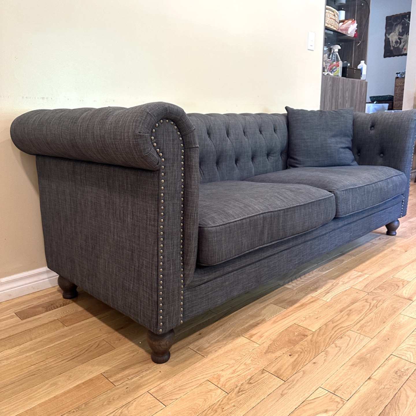Structube Grey Upholstered Rolled Arm Sofa (CAN DELIVER) - photo 4