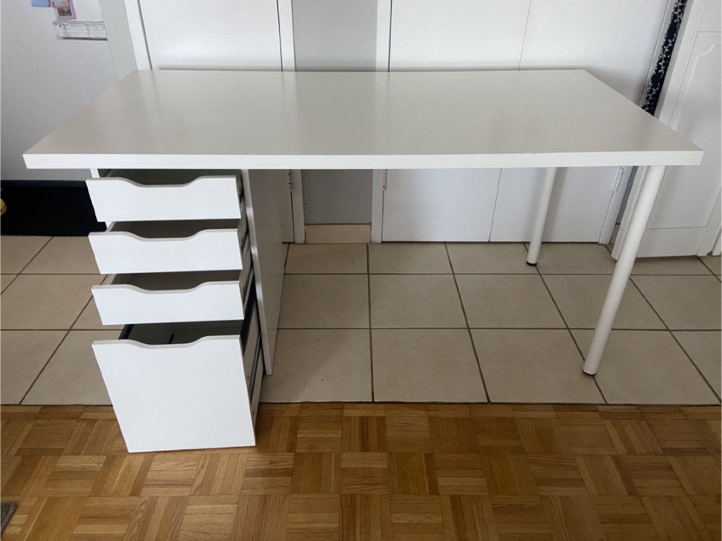 IKEA LAGKAPTEN/ALEX DESK WITH FREE ADDE CHAIR