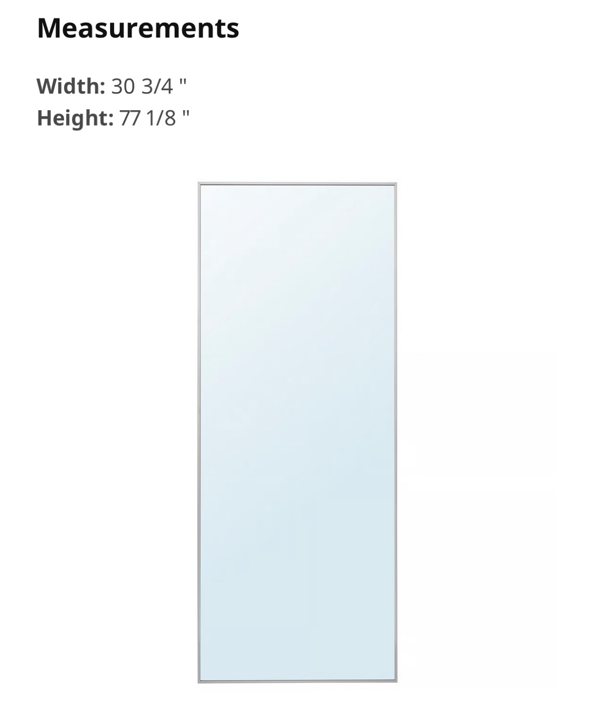 Ikea Hovet Mirror 30 3/4x77 1/8"