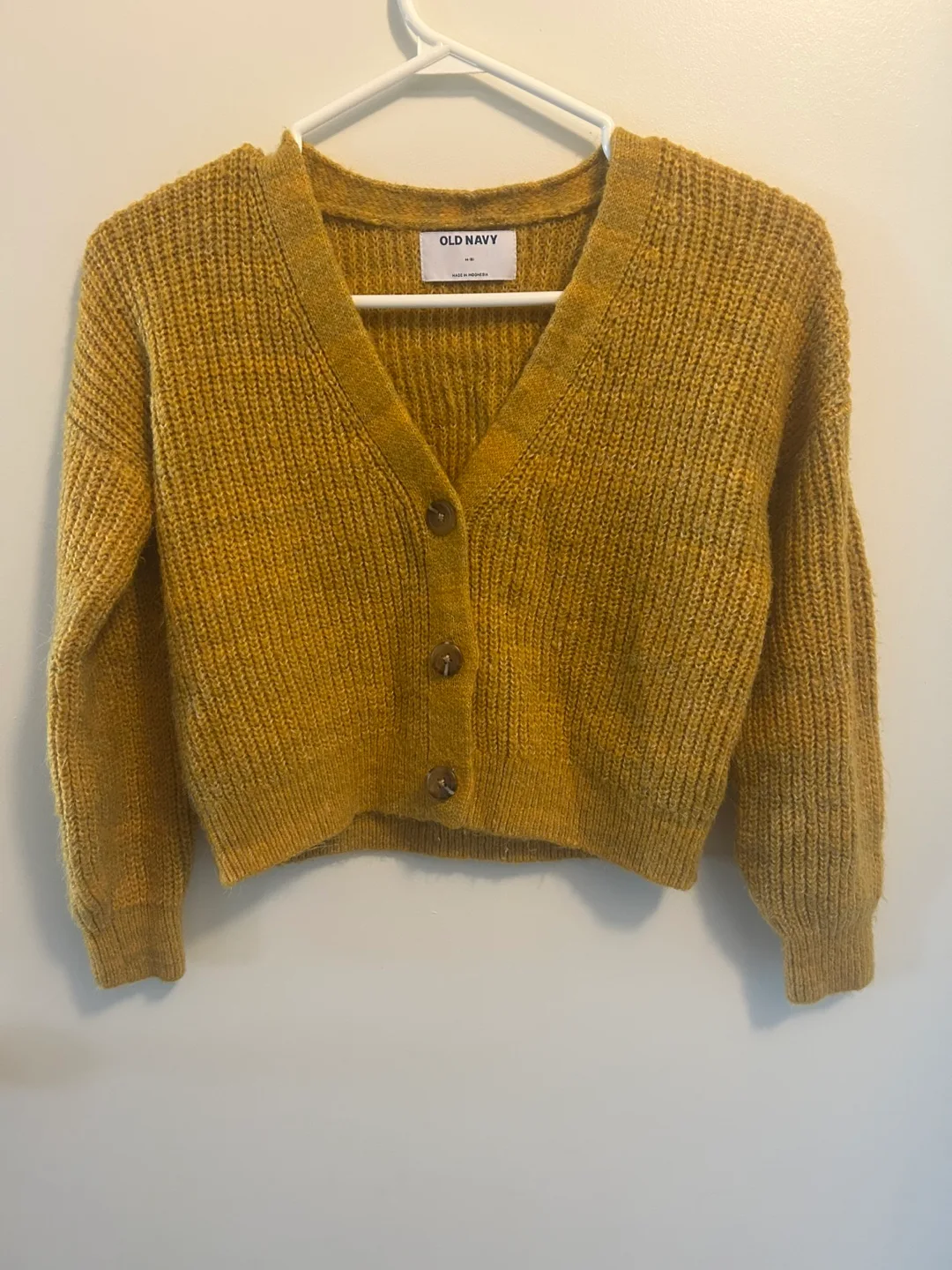 Girls Old Navy Mustard Cardigan thumbnail