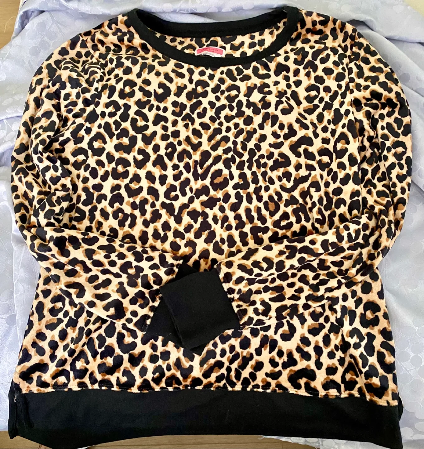 Kate Spade Leopard Print Long Sleeve Top thumbnail