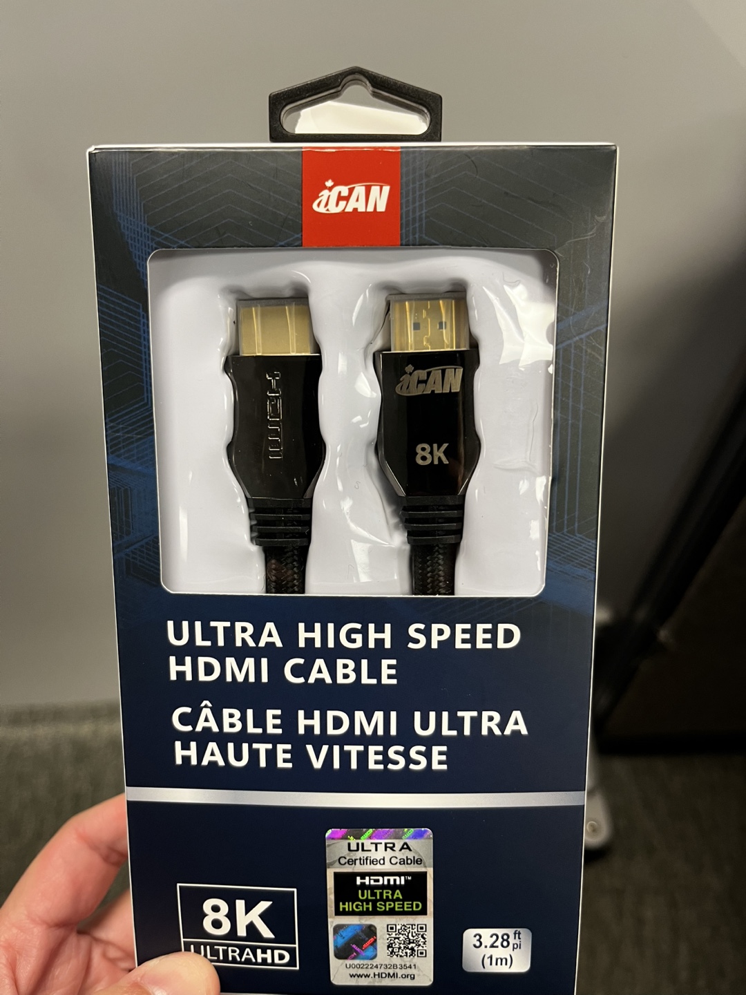 iCan Ultra High Speed 8K HDMI Cable — open box — like new