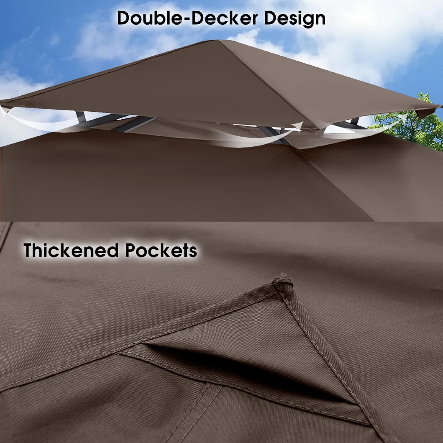 MASTERCANOPY Grill Gazebo Shelter Replacement Canopy Cover image indicator(4)