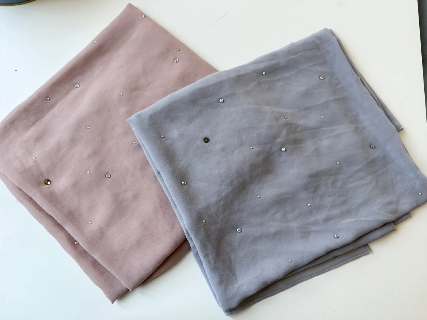 Two Scarves - Pink and Grey thumbnail