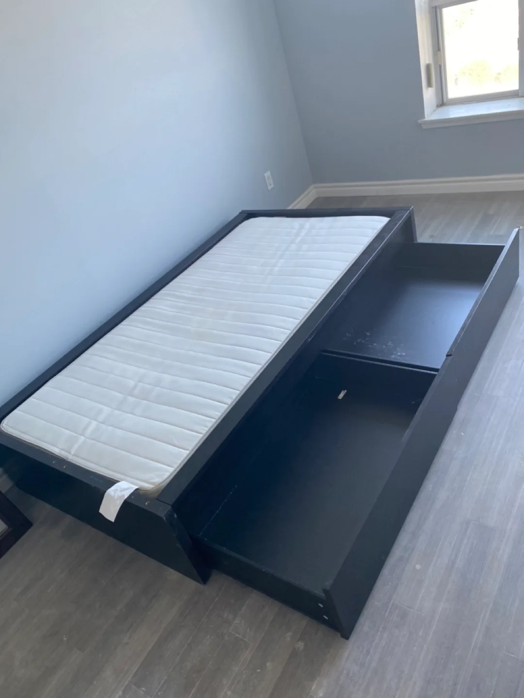 Black Single Bed Frame with Storage thumbnail