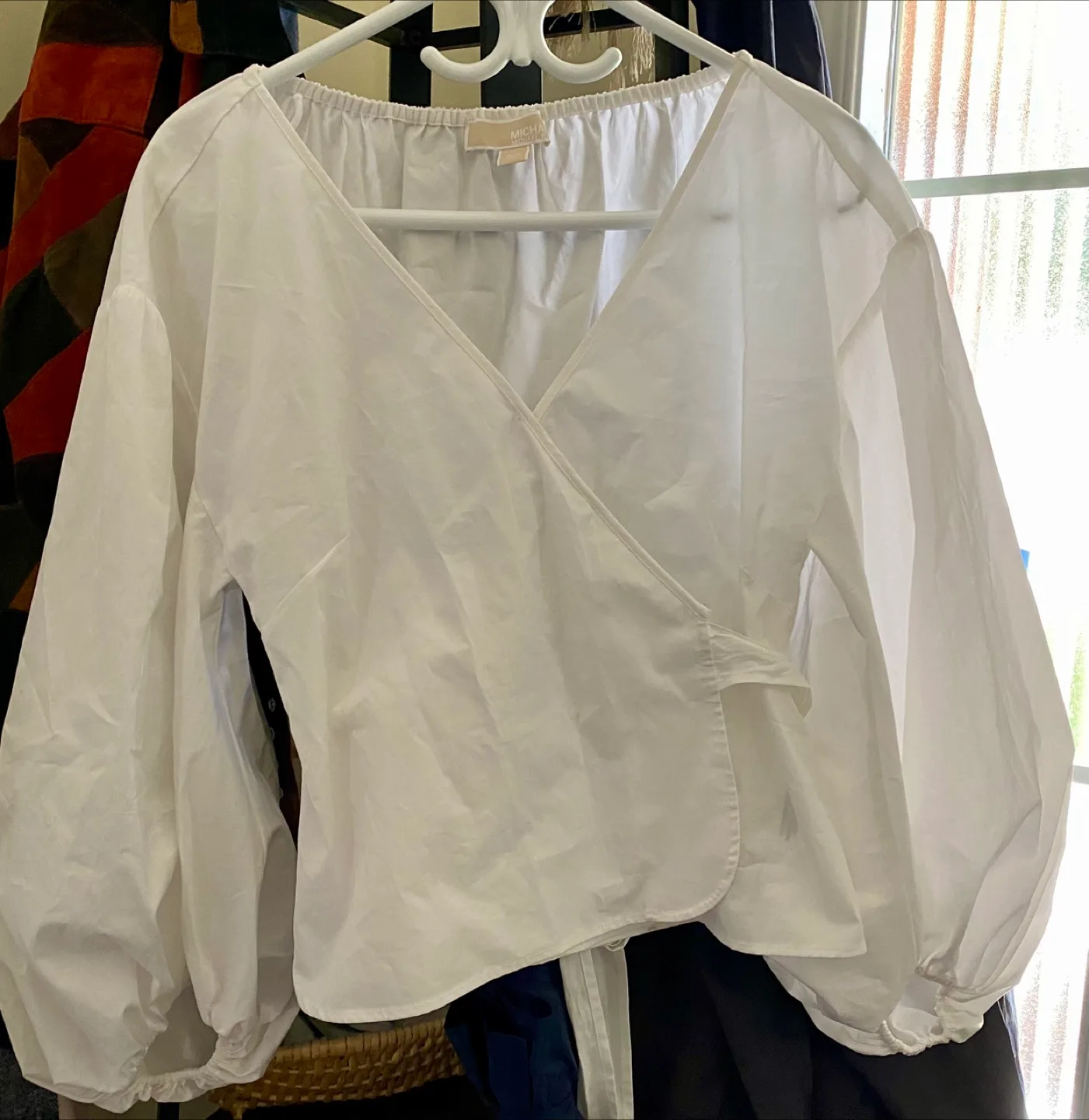Michael Michael Kors White Wrap Blouse - Size S image indicator(4)