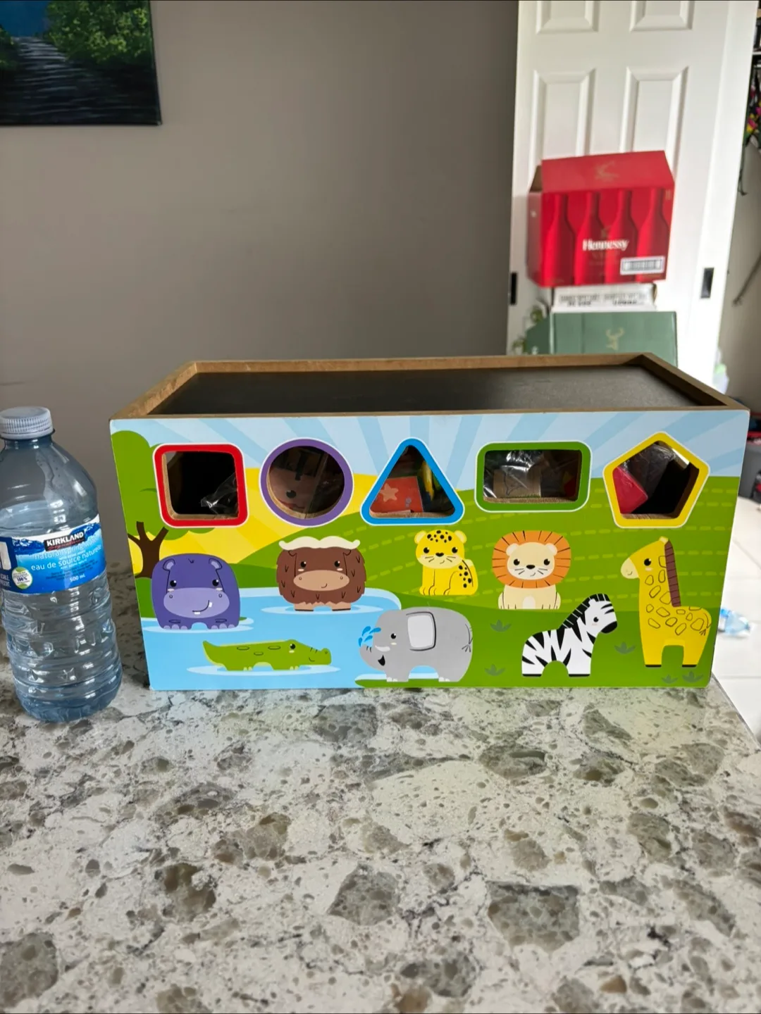 Wooden Shape Sorter Box with Blocks thumbnail