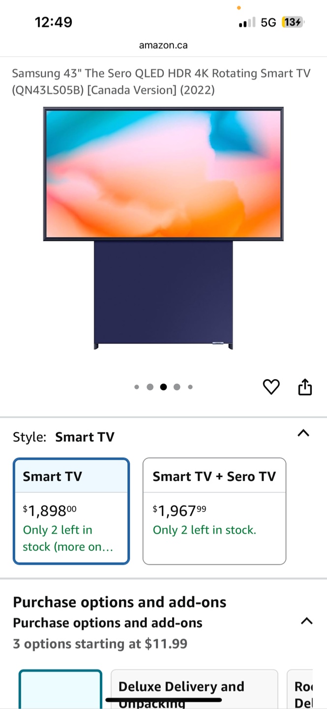 Samsung 43" The Sero QLED 4K Rotating Smart TV - photo 4